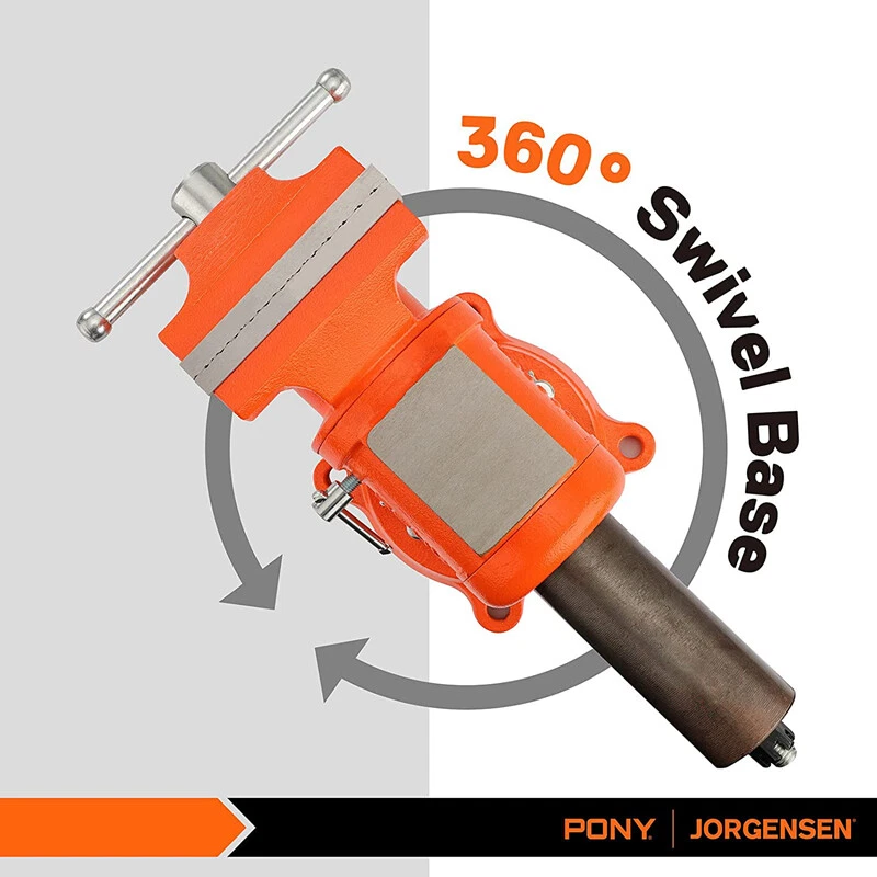 Pony 5 Inch Bench Vise 5512 LBS Clamping Force Heavy Duty 360 Degree Swivel Base - Image 3 of 4