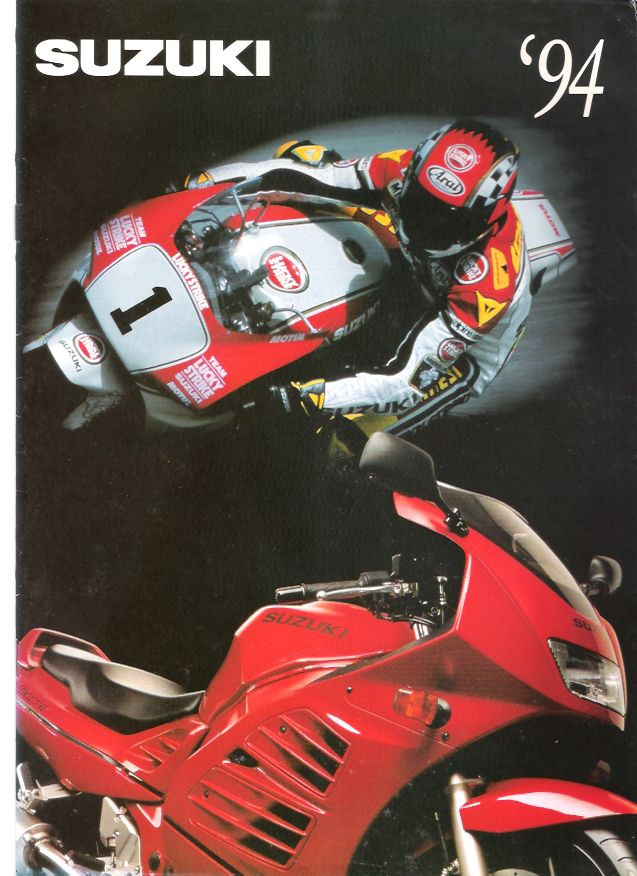 Suzuki Range 1994 UK brochure Schwantz GSXR1100 GSXR750 RGV250