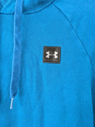Under Armour Mens UA Rival Blue Long Sleeve Hoodie Sweatshirt Size Medium - Picture 2 of 7