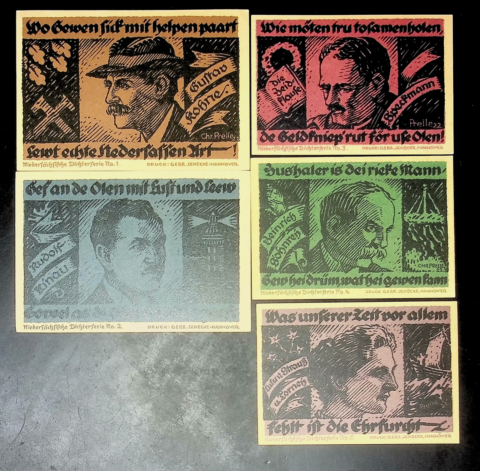 1921 Germany HANNOVER 20 10 5 3 2 Mark Banknote / Notgeld