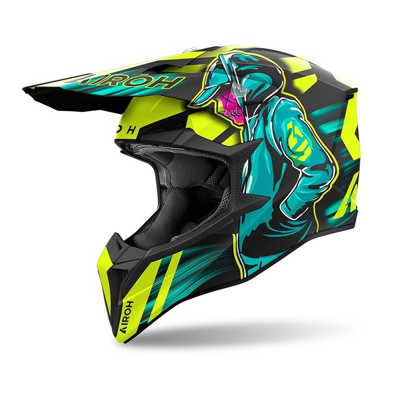 CASCO HELMET CROSS WRAAP CYBER GIALLO AIROH SIZE S