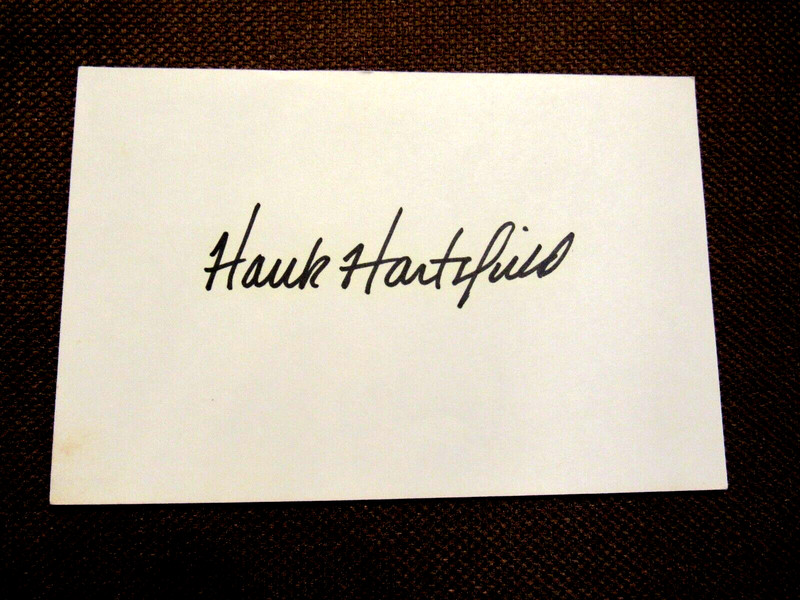 HANK HARTSFIELD 3 X STS NASA ASTRONAUT SIGNED AUTO VINTAGE INDEX CARD BEAUTY 