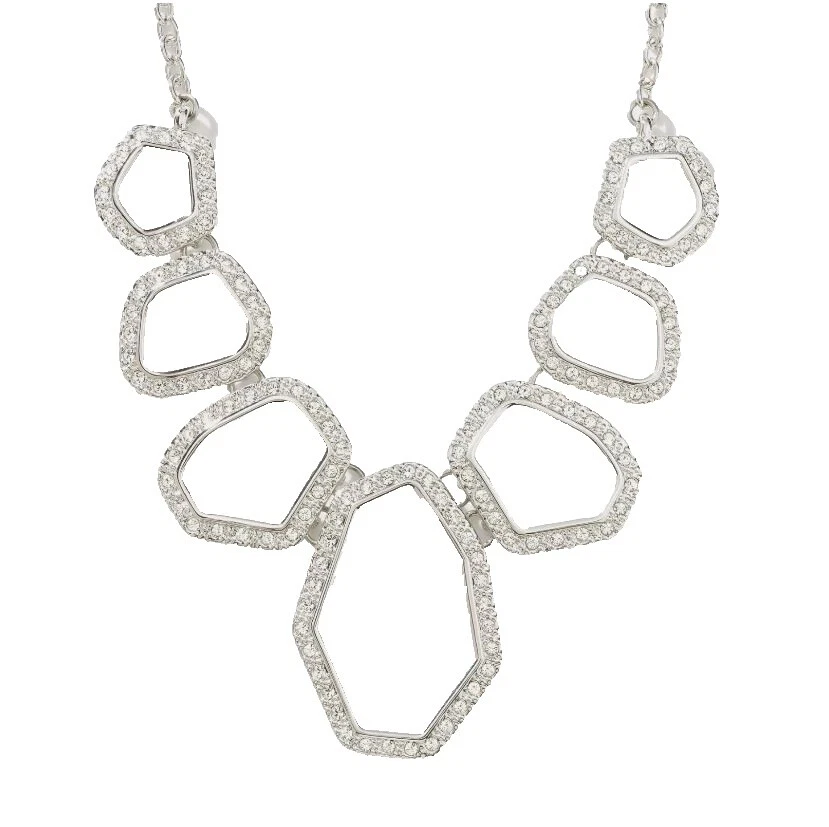 Collar de Cristal Chapado en Rodio Collares y colgantes De moda