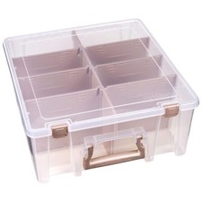 ArtBin Super Satchel Double Deep Storage Box with Removable Dividers Rose Gold