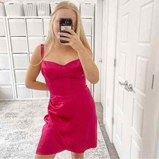 Reformation Fonda Dress Rhubarb Silk