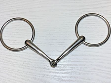 Loose Ring Snaffle Bit for Large Horse English Bridle, 5.5" Thin Smooth Mouth