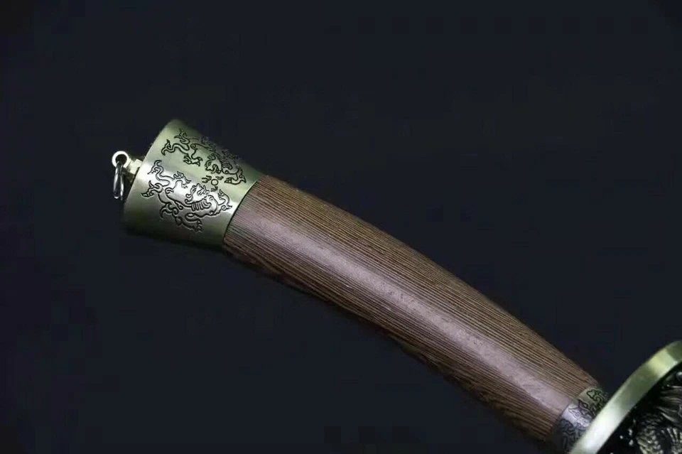 Sharp Chinese Sword Qing Dynasty Kung Fu Dao Damascus Folded Steel Broadsword - Image 3 of 4