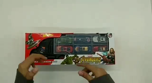 7 In 1 Marvel Avengers Heroes Hot Wheels Car With Truck ( 6 Cars + 1 Truck) - Video 1 of 1