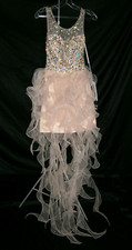 Colors Dress 0  Light Pink Bling Short Long Ruffles Sexy Prom Formal #1015