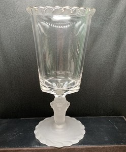 EAPG Frosted Lion Gillinder  Celery Jar American Pressed Glass Victorian 1877