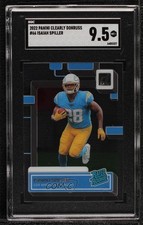 2022 Panini Clearly Donruss Rated Rookie Isaiah Spiller #66 SGC 9.5 Mint+ 0ym4