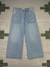 Zara Cropped Jeans Womens 14 Blue Denim Cotto...