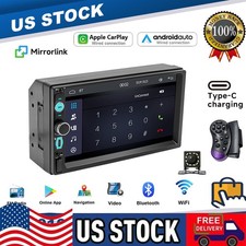 Dual 2-DIN 7" Touchscreen Car Stereo - Bluetooth  Apple/Android CarPlay GPS