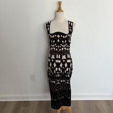 Express Womens Sweater Dress Body Contour Small Brown Black Cream Pink Stretchy