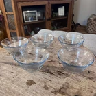 Set 5 Vintage Anchor Hocking Fire King Philbe Saphire Blue Glass 6oz Custard Cup