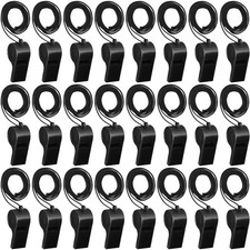 24 Pcs Plastic Whistles with Lanyard Lifeguard ref Whistle Sports Whistle Lou...