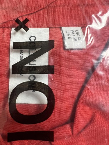 Collusion Red Oversized Shirt UK12 BNWT Sealed Sustainable Fast Ship 🚚 - Picture 3 of 4