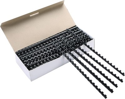 100 Pack 21 Ring Plastic Comb Binding Spines | 1/4 Inch Diameter, 20 Sheet Capac