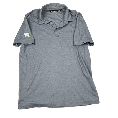 TravisMathew Men Polo Shirt Large Gray Polo Best Buy Long Sleeve Casual Pullover