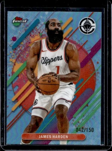 2025-26 Topps Finest James Harden Rare Sky Blue Refractor #/150 Clippers