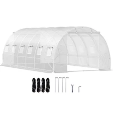 Walk-in Tunnel Greenhouse Galvanized Frame & Waterproof Cover 20x10x7ft