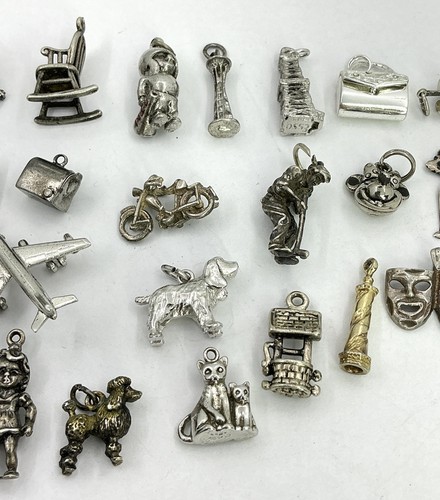 29 STERLING VINTAGE CHARMS A GREAT LOT. (S951) - Picture 4 of 7
