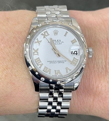 Rolex Datejust 31  Ref.178344 White Roman Dial/ Scattered Diamond Bezel
