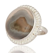 Solid 925 Silver Solar ice Gemstone Artisan Designer Statement Rings Jewelry