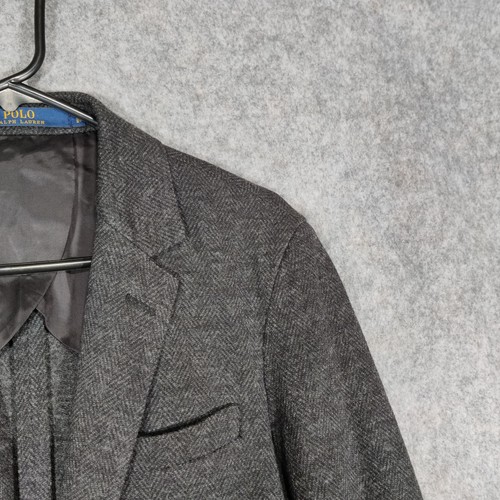 Polo Ralph Lauren Jacket Mens Size Small Grey Wool Cotton Tweed Unstructured - Picture 7 of 18
