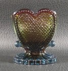 Boyd's Crystal Art Glass HEART TOOTHPICK HOLDER #8 RUBINA 6-20-79 Glow NOS — photo 4