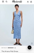 Madewell  Ariana Midi Dress Floral Size 10 New With Tags.  Sleeveless V Neck