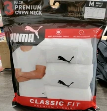 PUMA MEN'S 3PACK PREMIUM CREW NECK CLASSIC FIT  "S TO XL AVAILABLE.COLOR WHITE.