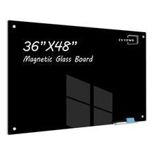 JYYPWB Magnetic Glass Whiteboard Glassboard Black 36"X48"