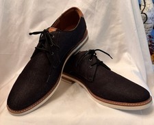 Men s Florsheim Highland Canvas Plain Toe Oxford Black/Noir New In Box 12M