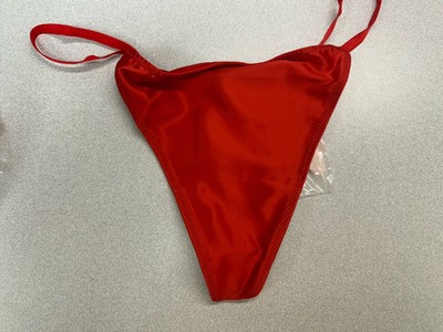 Victoria Secret V String / Thong Bow Fur Puff In Back  Attaches With Snap Large