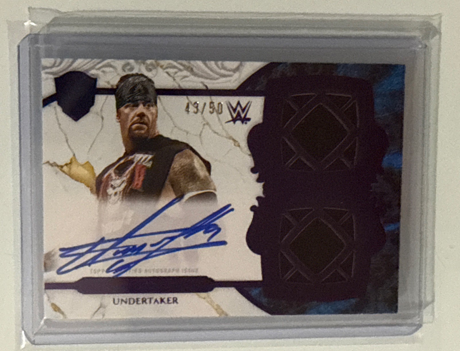 2025 Topps WWE Royalty RES-UND Undertaker Regalia Relic Signatures Purple #43/50
