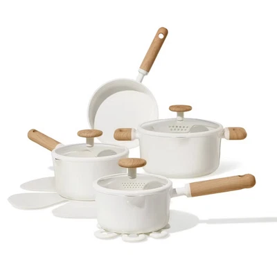 Carote 11pc Ceramic Nonstick Cookware Set Cream