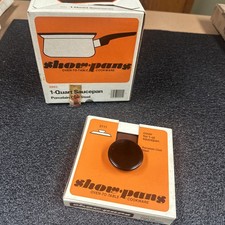 Vintage Sanko Ware Show Pans 1 Quart Saucepan Orange Poppy NEW Open Box + LID