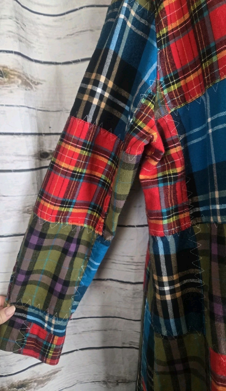 Soft Surroundings Patchwork Flannel Nightgown L S… - image 4