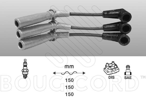Fils de bougie pour Chevrolet Matiz 0.8 et Spark faisceau d'allumage moteur 3 cylindres silicone