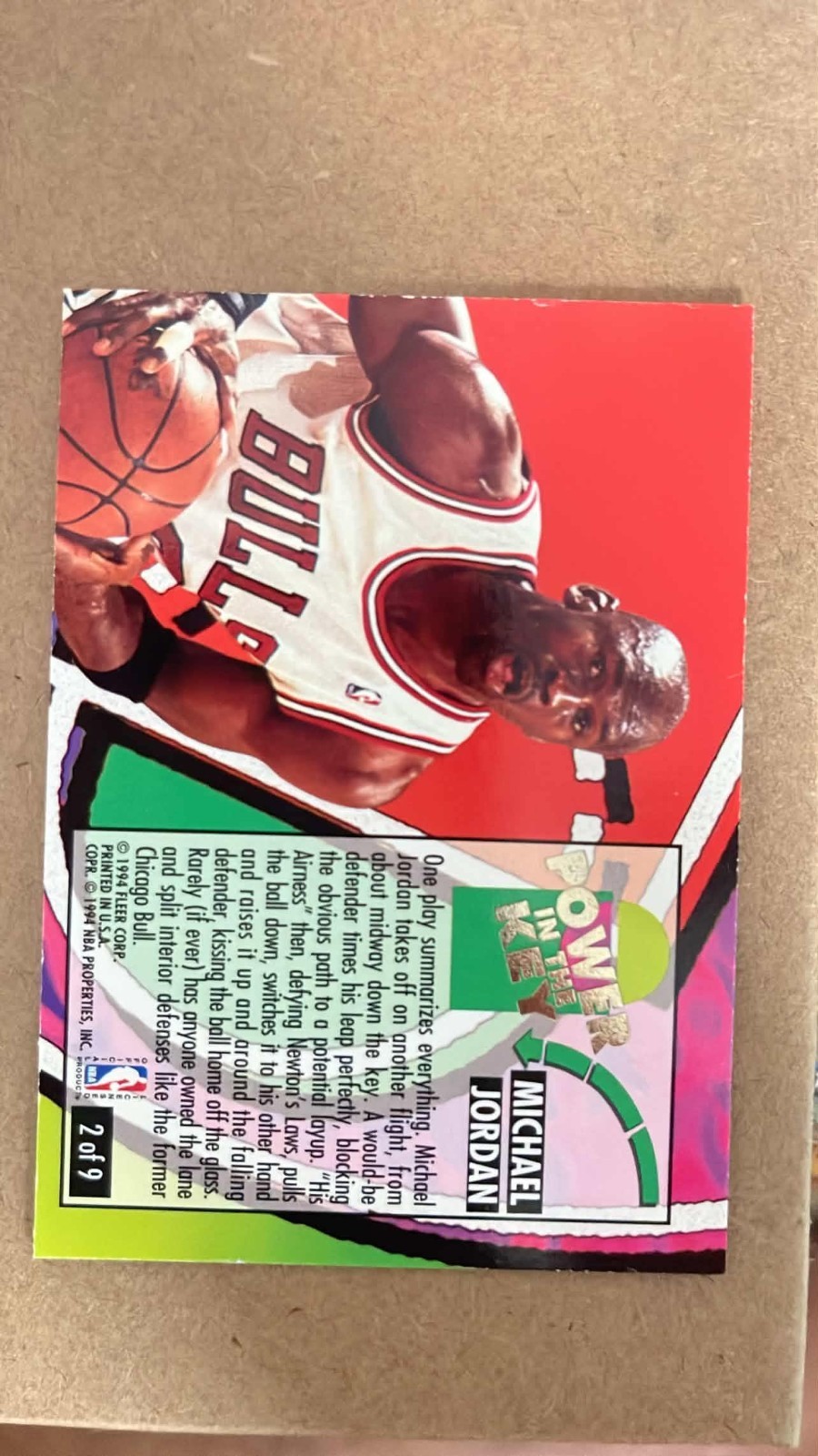 MICHAEL JORDAN - 1994 FLEER ULTRA - POWER IN THE KEY - NO. 2