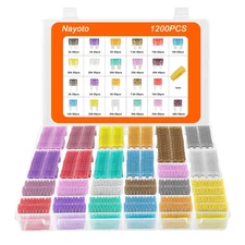 1200Pcs Car Fuses Assortment Kit, 520PCS Standard Fuse Kit & 680PCS Small Size F