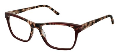 NEW L.A.M.B. LA039 Pink Havana & Burgundy Eyeglasses 53/16/140
