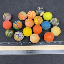 Vintage 1  Super Bouncy Ball Rubber Swirl Multicolor High Bounce Toy lot of 18