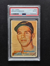 1957 Topps #328 Brooks Robinson Rookie Orioles Baseball Card Scarce Series PSA 4. rookie card picture