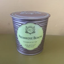Aquiesse Candle Primerose Beach 11oz Large Tin 100 Hr Burn Time Lily Berry Rose