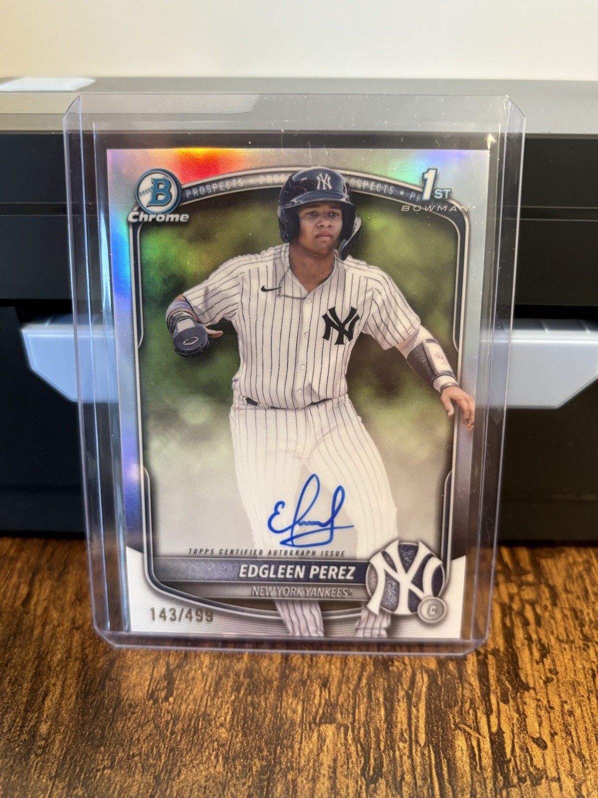 2025 Bowman #CPA-EPZ EDGLEEN PEREZ Chrome Prospect Refractor Auto /499 Yankees