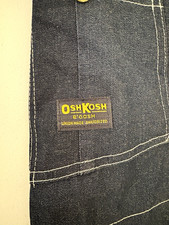 OshKosh B'Gosh Blue Denim Cotton Bib Overalls Union-Made Sanforized MPN 4012