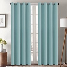 Blackout Curtain for Living Room Thermal 52"W x 84"L Pack of 1 Mineral Blue