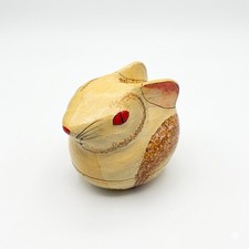 Vintage Papier Mache Rabbit Trinket Box Hand Painted India Sara's Imports 3"